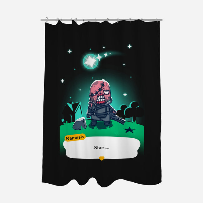 Stars-none polyester shower curtain-theteenosaur