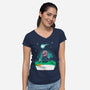 Stars-womens v-neck tee-theteenosaur