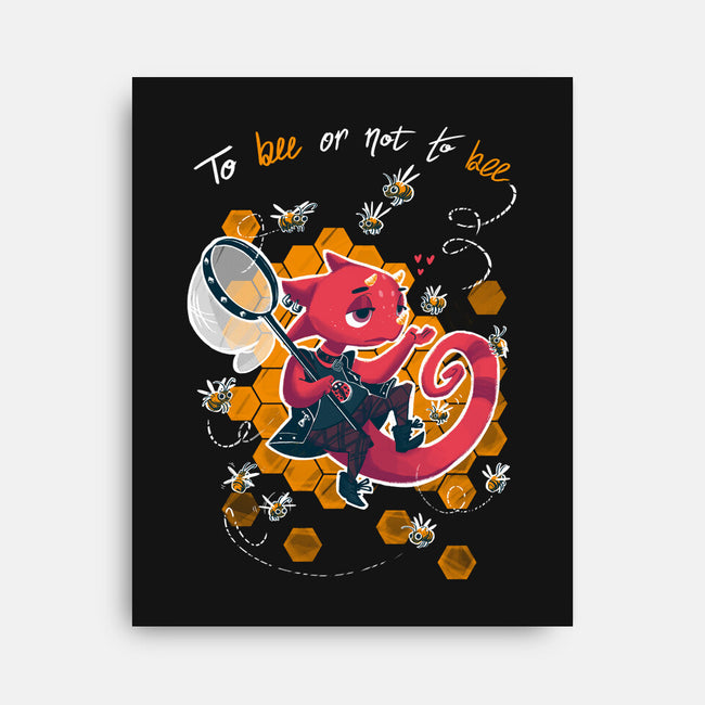 To Bee Or Not To Bee-none stretched canvas-theteenosaur