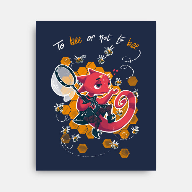 To Bee Or Not To Bee-none stretched canvas-theteenosaur