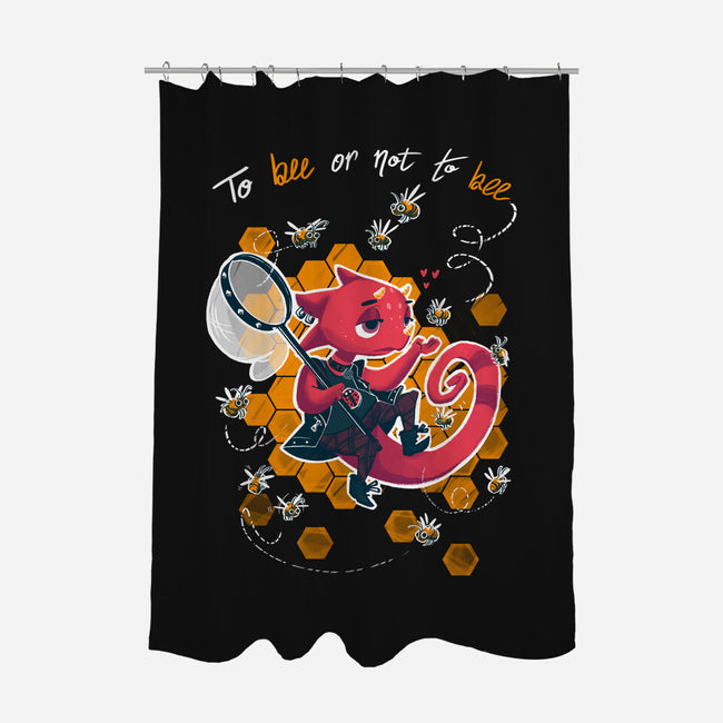 To Bee Or Not To Bee-none polyester shower curtain-theteenosaur
