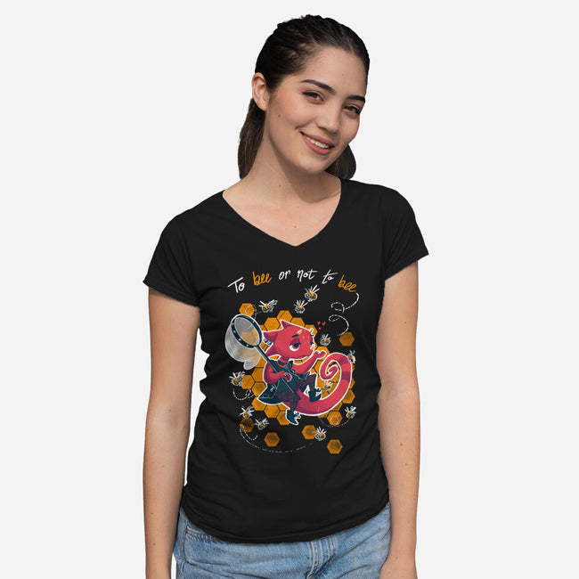 To Bee Or Not To Bee-womens v-neck tee-theteenosaur