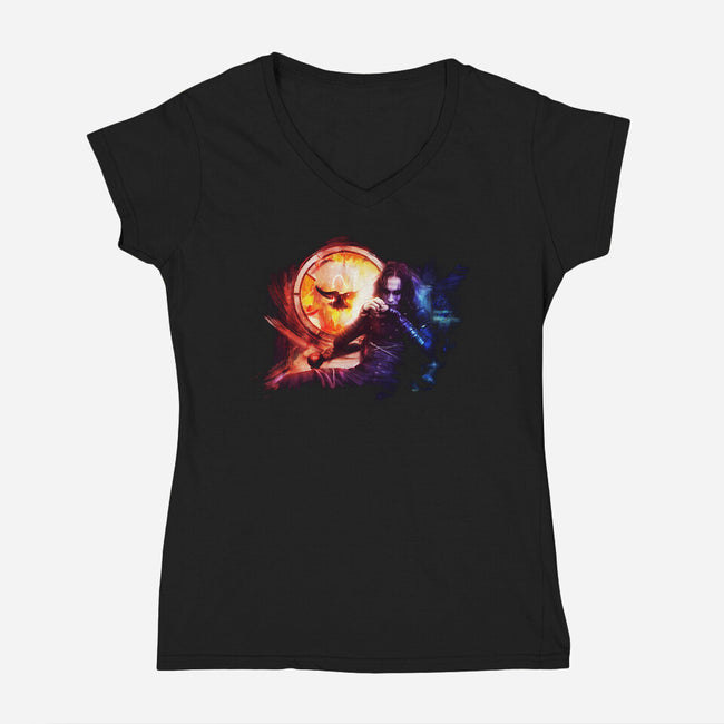 Can't Rain All The Time-womens v-neck tee-ateyo