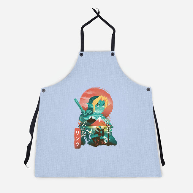 Ukiyo-E Hyrule Hero-unisex kitchen apron-dandingeroz