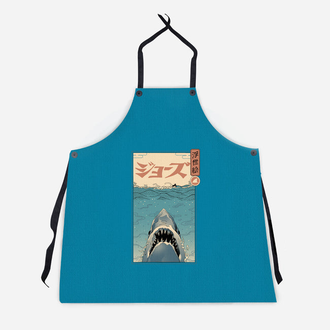 Shark Ukiyo-E-unisex kitchen apron-vp021