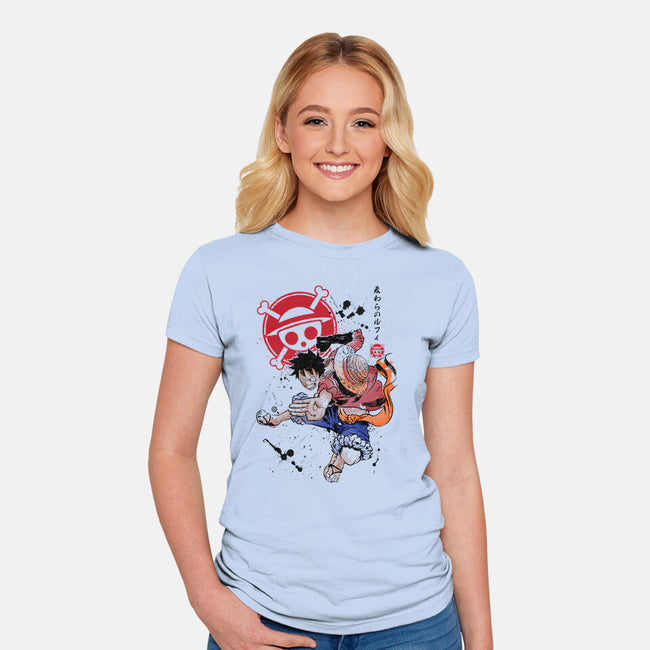 Straw Hat Captain-womens fitted tee-DrMonekers
