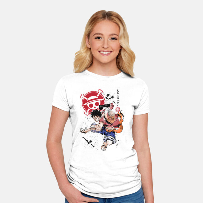 Straw Hat Captain-womens fitted tee-DrMonekers