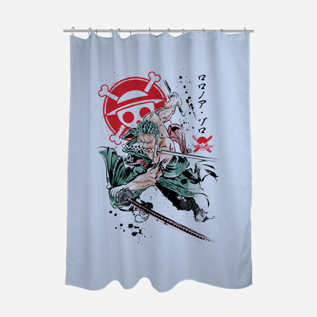 Pirate Hunter-none polyester shower curtain-DrMonekers