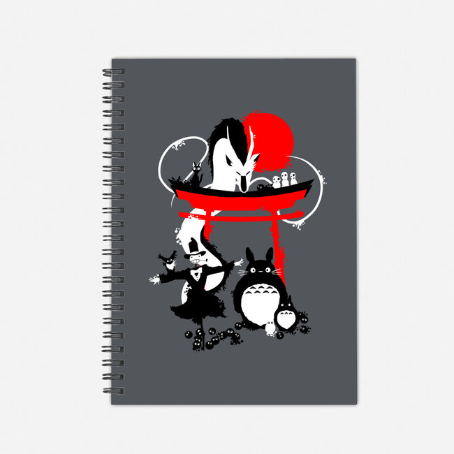 Japanese Creatures-none dot grid notebook-leo_queval