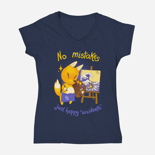 Happy Accidents-womens v-neck tee-theteenosaur