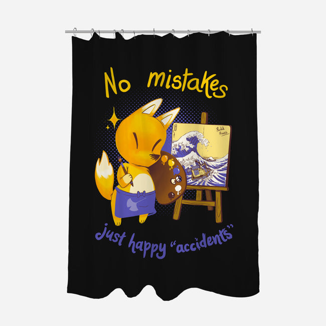 Happy Accidents-none polyester shower curtain-theteenosaur