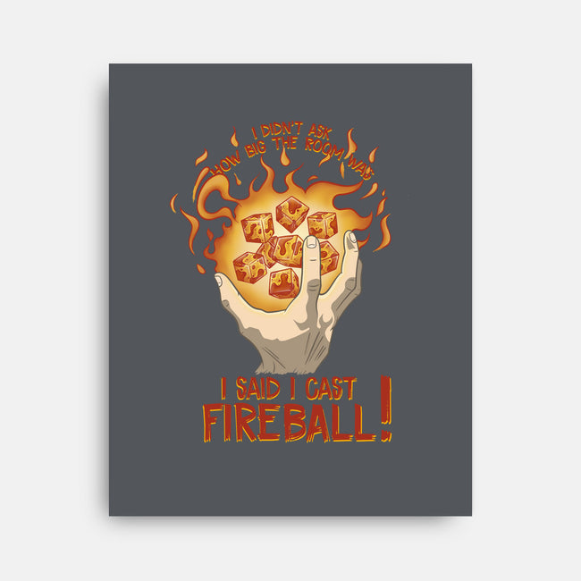 Cast Fireball-none stretched canvas-glassstaff