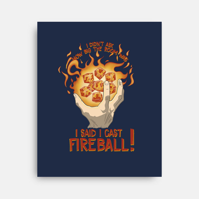 Cast Fireball-none stretched canvas-glassstaff