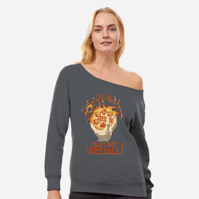 Cast Fireball-womens off shoulder sweatshirt-glassstaff