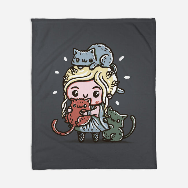Mother of Cats-none fleece blanket-Wenceslao A Romero