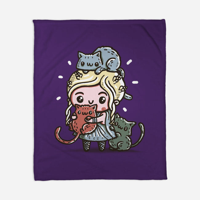 Mother of Cats-none fleece blanket-Wenceslao A Romero