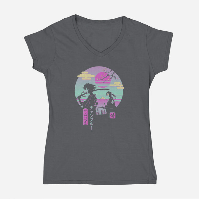 Samurai Chillhop-womens v-neck tee-vp021