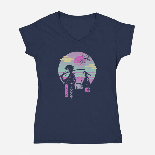 Samurai Chillhop-womens v-neck tee-vp021