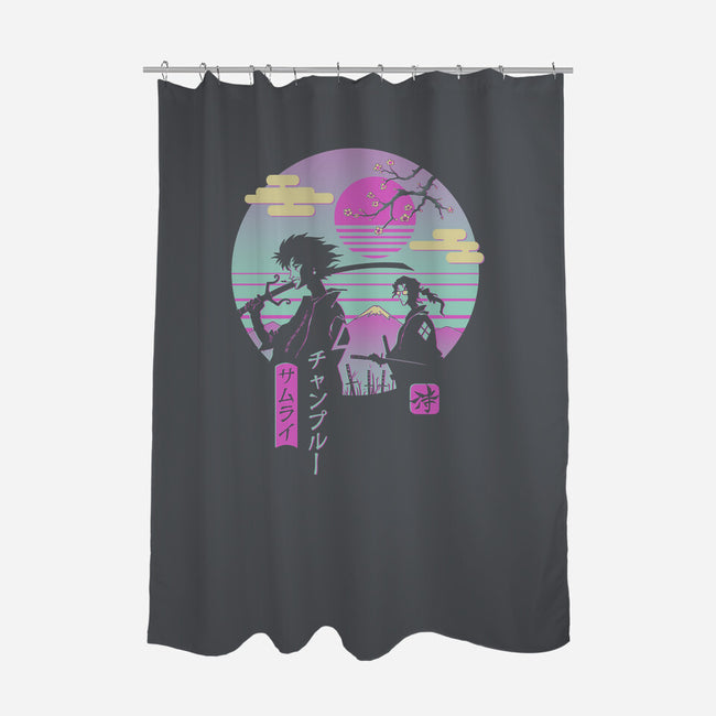 Samurai Chillhop-none polyester shower curtain-vp021