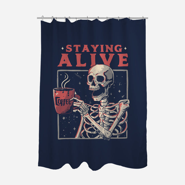 Staying Alive-none polyester shower curtain-eduely
