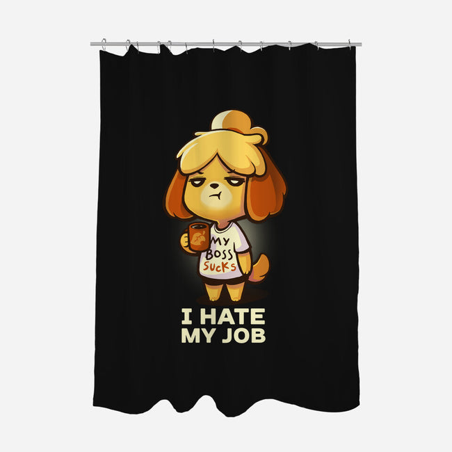 I Hate My Job-none polyester shower curtain-BlancaVidal