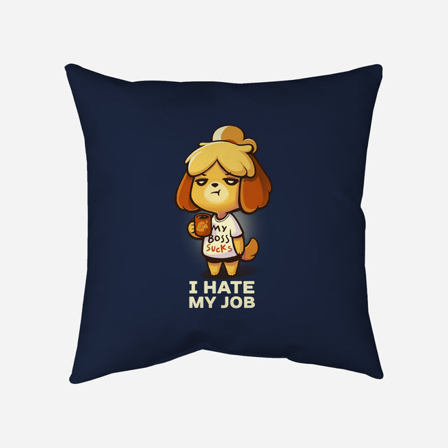 I Hate My Job-none removable cover throw pillow-BlancaVidal