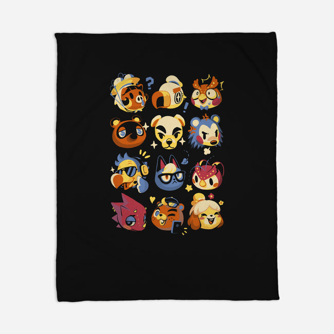 Island Faces-none fleece blanket-BlancaVidal