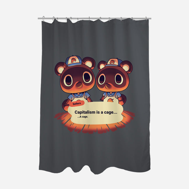 A Cage-none polyester shower curtain-Geekydog