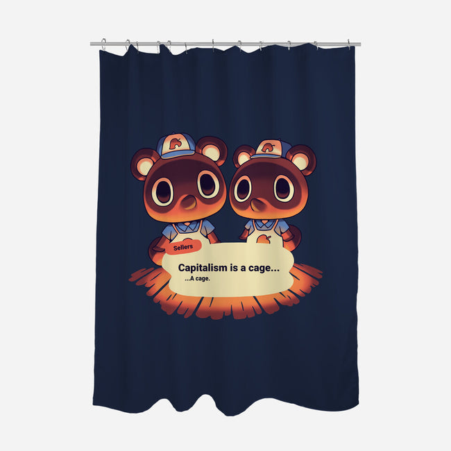 A Cage-none polyester shower curtain-Geekydog