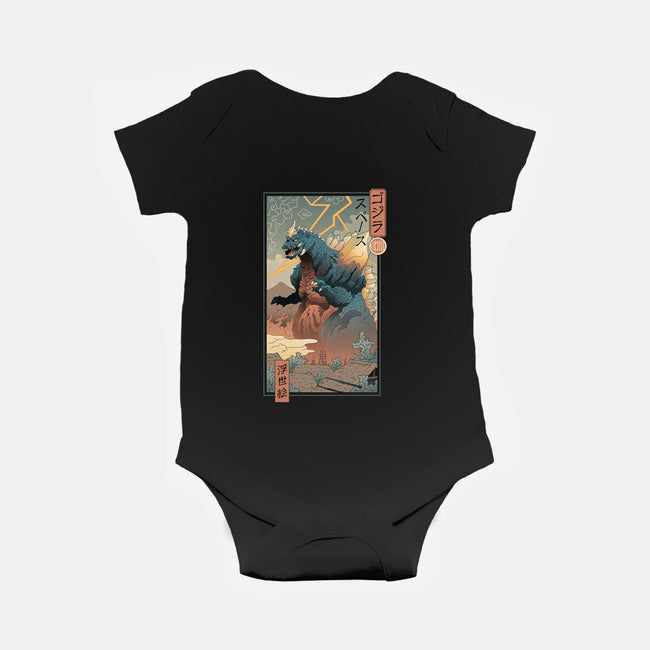 Space Kaiju Ukiyo-E-baby basic onesie-vp021