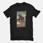 Space Kaiju Ukiyo-E-womens fitted tee-vp021