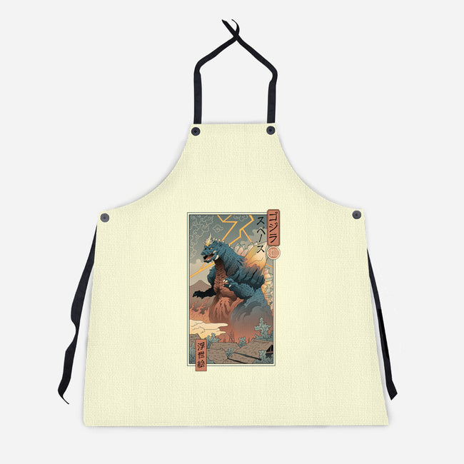 Space Kaiju Ukiyo-E-unisex kitchen apron-vp021
