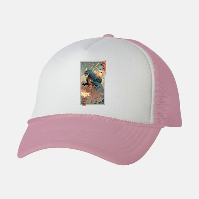 Space Kaiju Ukiyo-E-unisex trucker hat-vp021