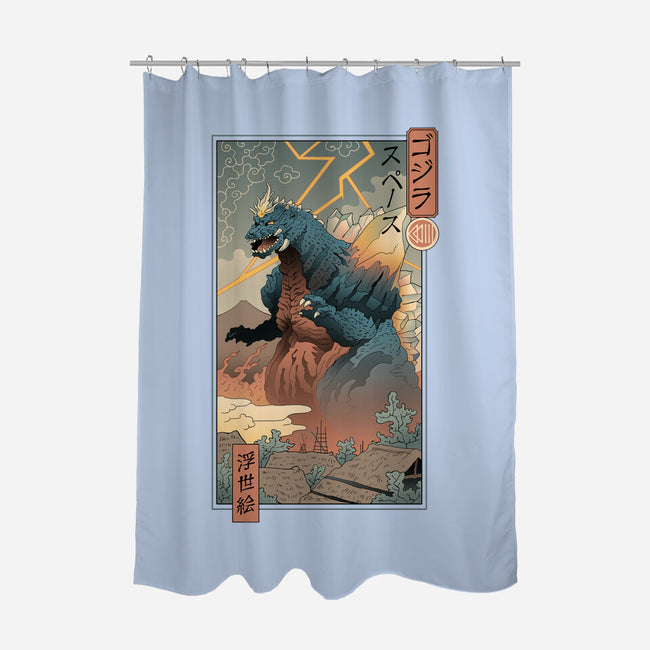 Space Kaiju Ukiyo-E-none polyester shower curtain-vp021