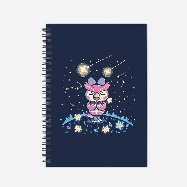 Starry Owl-none dot grid notebook-TechraNova