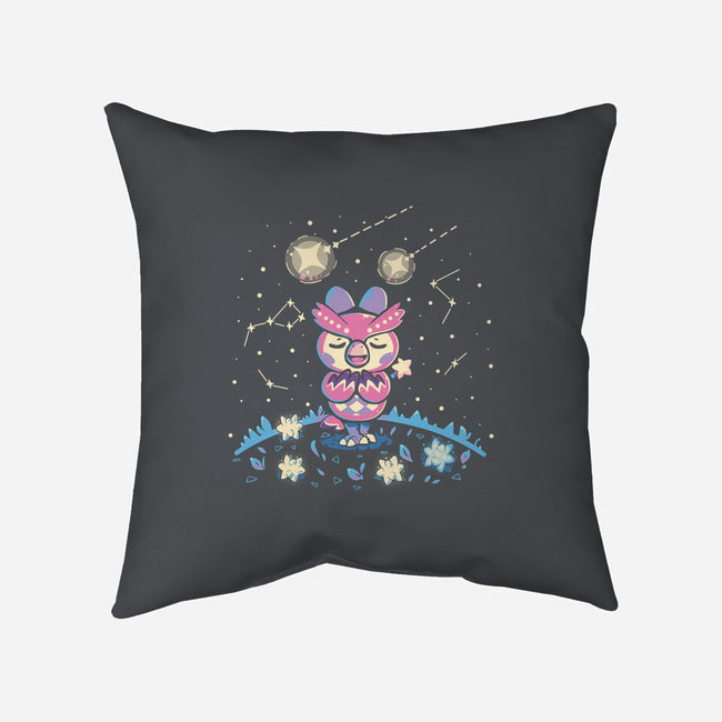Starry Owl-none non-removable cover w insert throw pillow-TechraNova