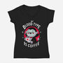 Coffee Vampire-womens v-neck tee-Typhoonic