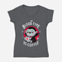 Coffee Vampire-womens v-neck tee-Typhoonic