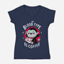 Coffee Vampire-womens v-neck tee-Typhoonic