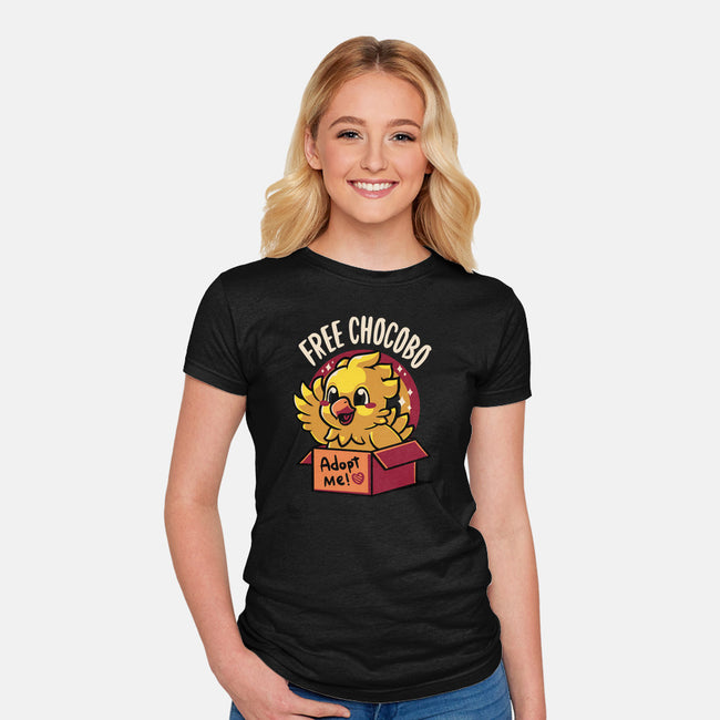 Adopt a Chocobo-womens fitted tee-Typhoonic