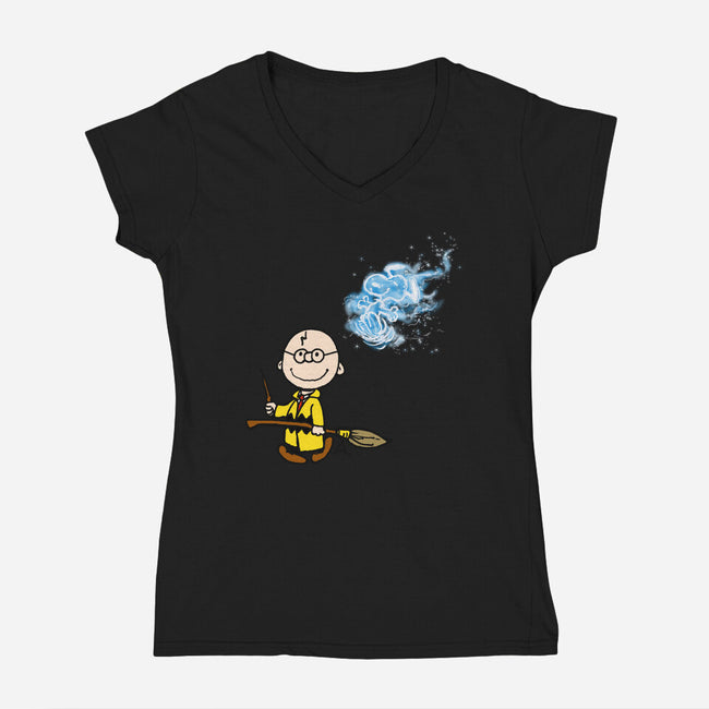 Expecto Snoopus-womens v-neck tee-kimgromoll