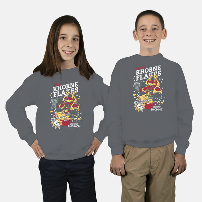 Khorne Flakes-youth crew neck sweatshirt-Nemons