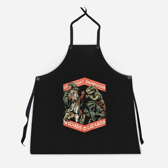 Wizards vs Lizards-unisex kitchen apron-glitchygorilla