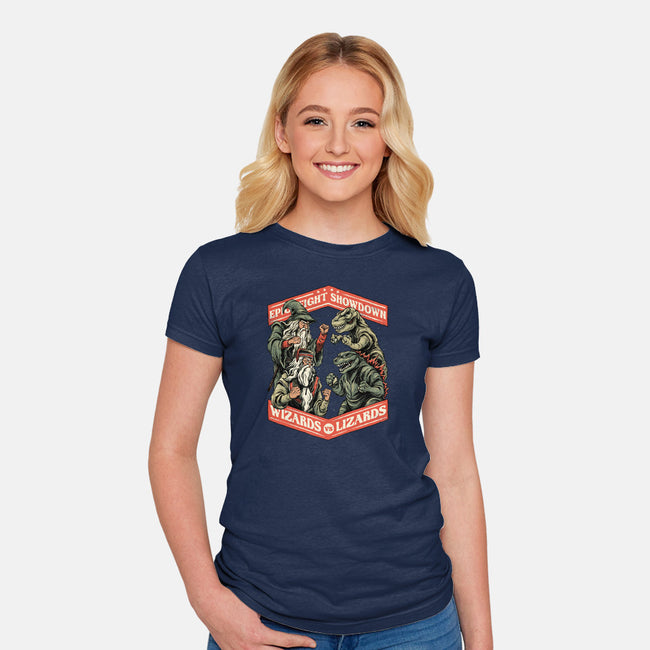 Wizards vs Lizards-womens fitted tee-glitchygorilla