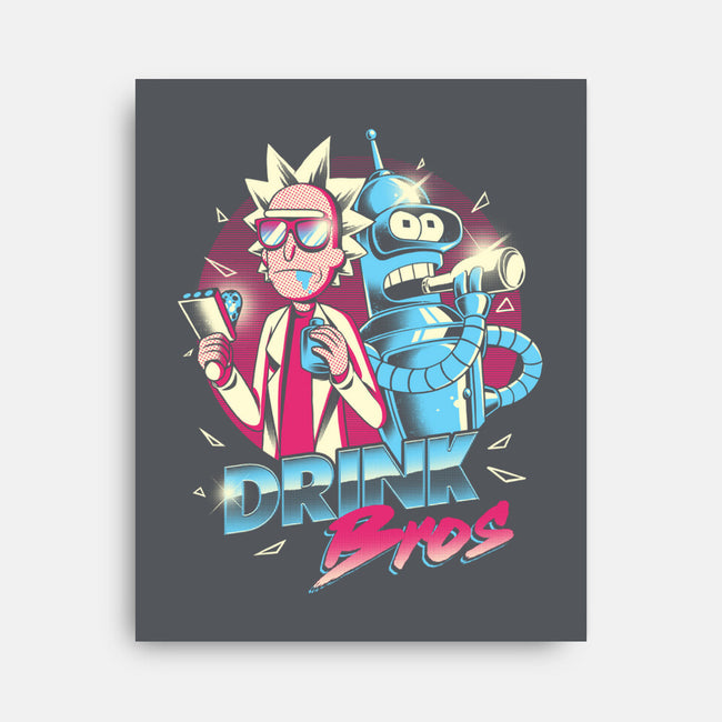 Drink Bros-none stretched canvas-yumie
