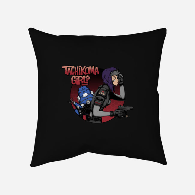 Robot Girl-none removable cover throw pillow-pigboom