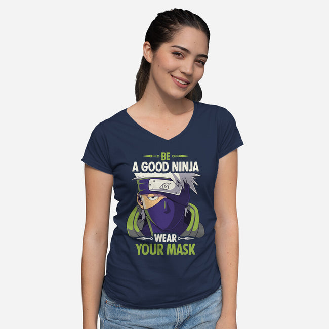 Good Ninja-womens v-neck tee-Geekydog