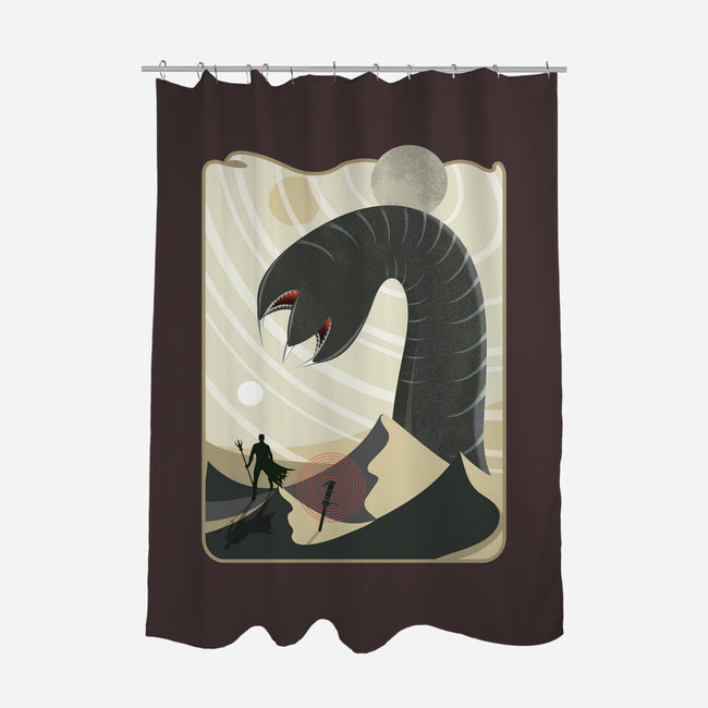 Summoning The Worm-none polyester shower curtain-palmstreet