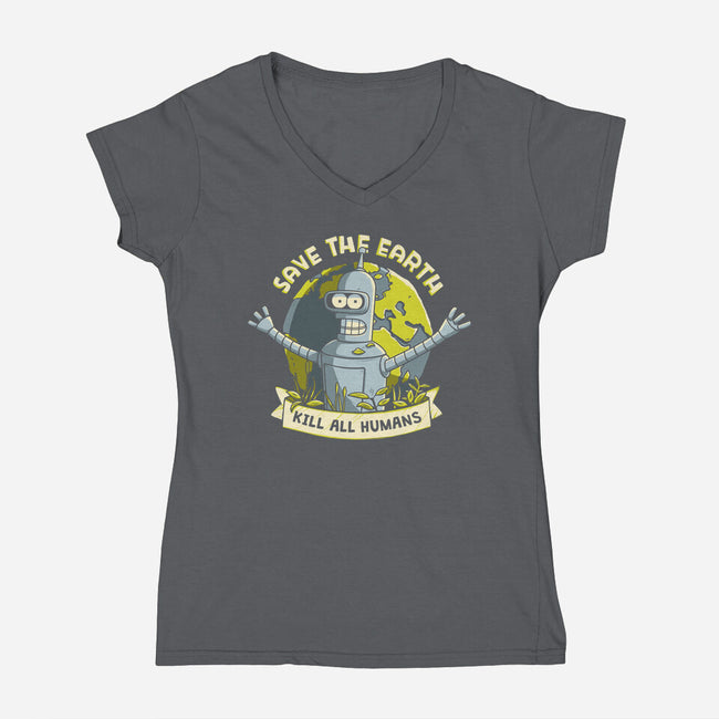 Bender Earth-womens v-neck tee-ducfrench