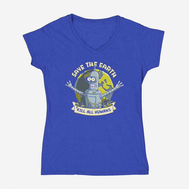 Bender Earth-womens v-neck tee-ducfrench